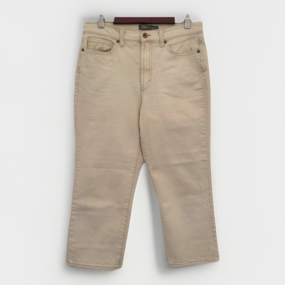 JEANSTAR Capris Womens 8 Beige Crops Minimalist Sustainable Stretch Errands Park